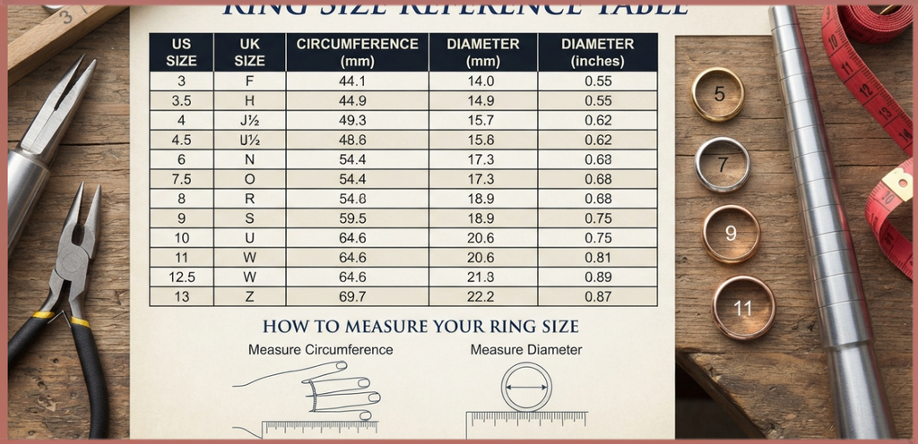 Ring Size Reference Table