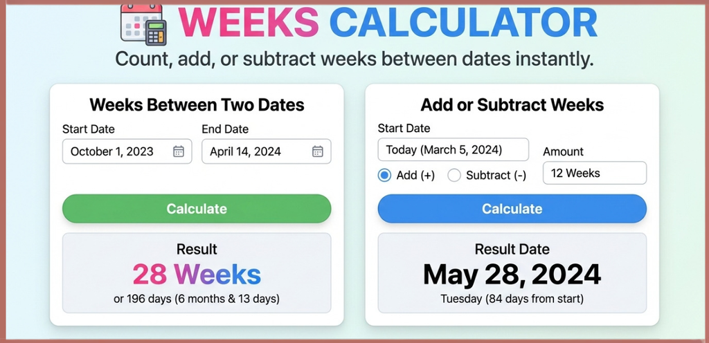  Weeks Calculator