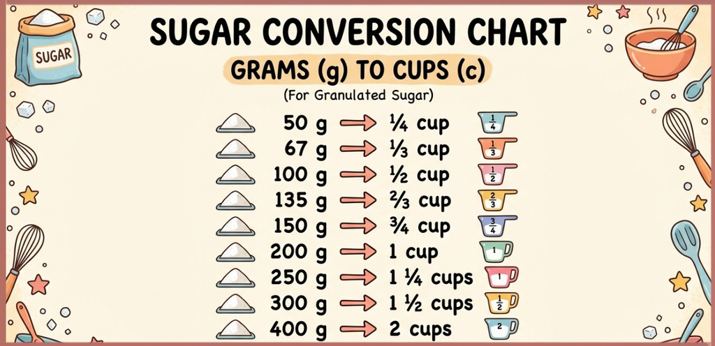 Sugar Grams to Cups